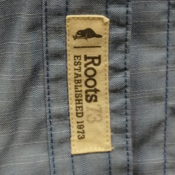 Women Roots 73 Blue Small Petite Western Style Button Up Shirt Roll Tab Sleeve - Picture 9 of 12